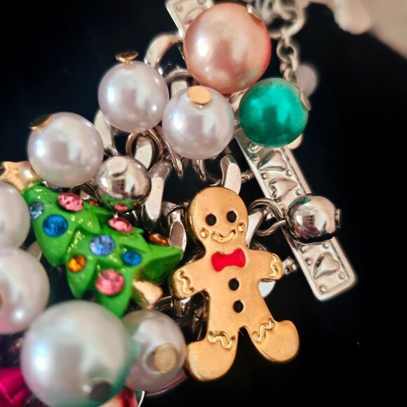 Betsey Johnson Holiday Christmas Statement Bib Choker Necklace Bracelet Set NEW - Picture 16 of 16